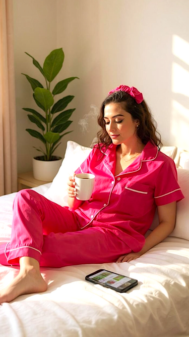 Plain Fuschia Pink Silk